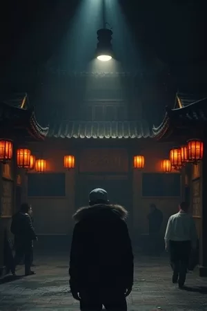 年代剧《长街旧灯》竖版海报，老城区巷口一盏昏黄的街灯